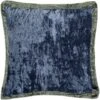 Alphege Velvet Reversible Navy Feather Down Or Poly Filled Throw Pillow 20-inch
