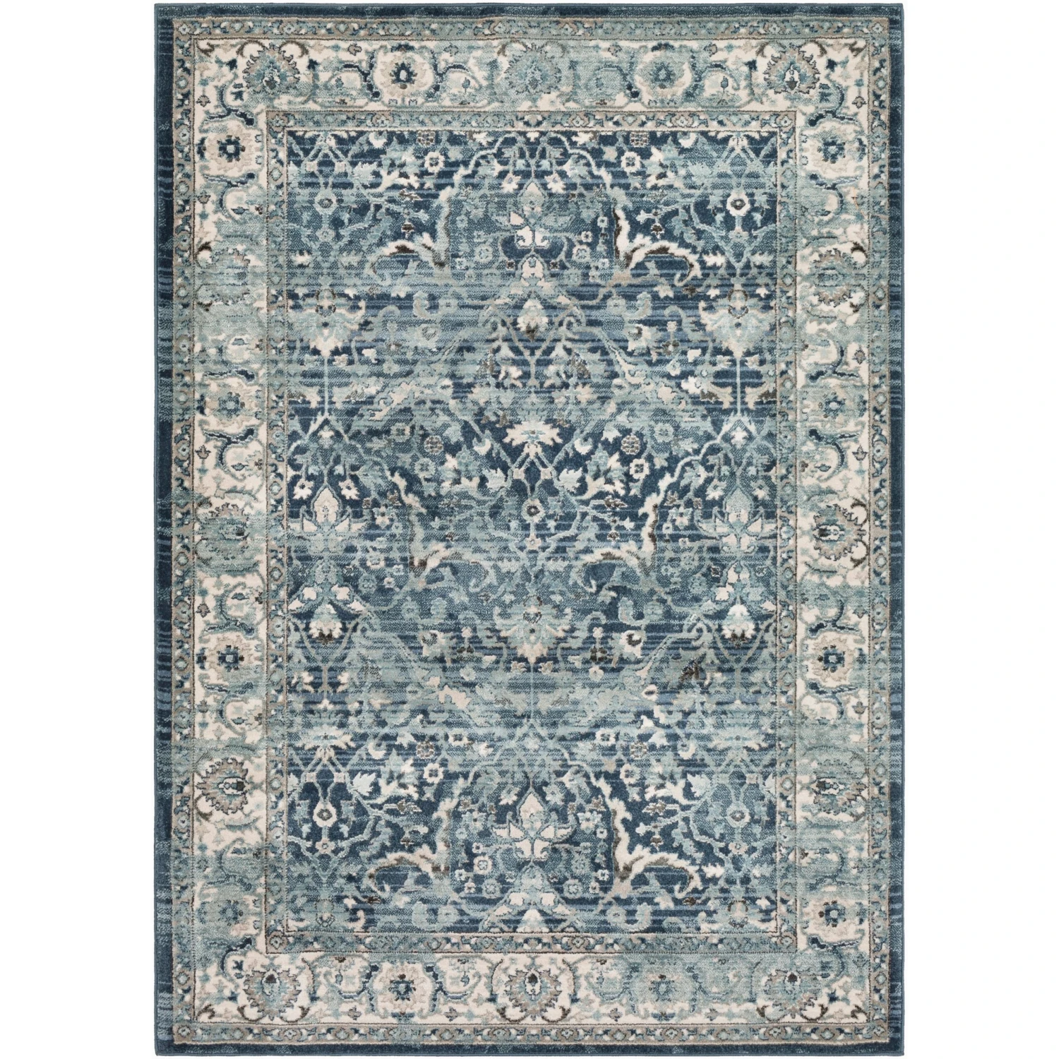 Artistic Weavers Annelie Navy & Teal Updated Traditional Area Rug - 7'10" X 9'10" 3 Artistic Weavers Annelie Navy & Teal Updated Traditional Area Rug - 7'10" X 9'10" - Image 3