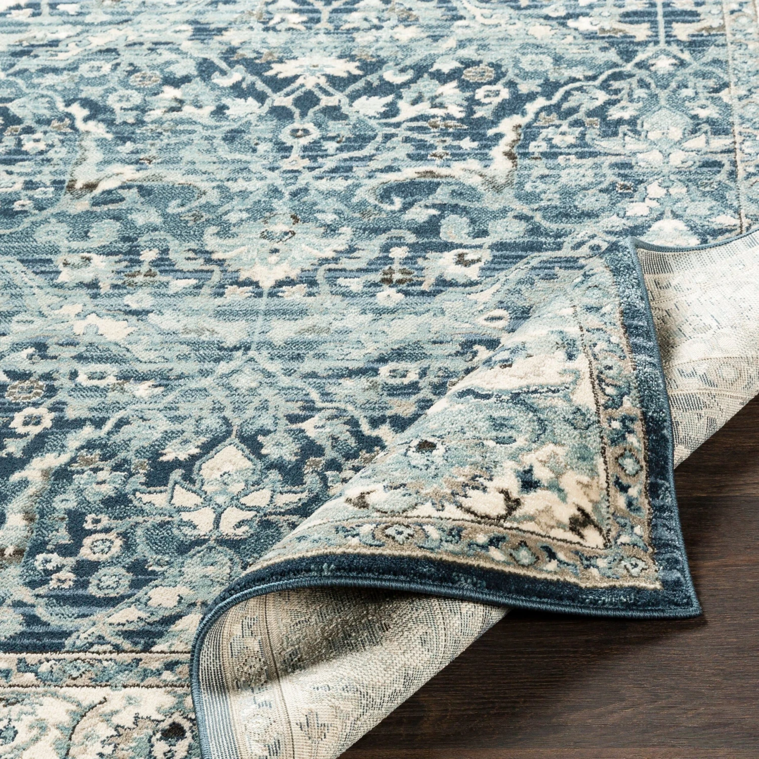 Artistic Weavers Annelie Navy & Teal Updated Traditional Area Rug - 7'10" X 9'10" 6 Artistic Weavers Annelie Navy & Teal Updated Traditional Area Rug - 7'10" X 9'10" - Image 6