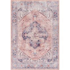 Artistic Weavers Aurore Distressed Medallion Printed Washable Area Rug -Artistic Weavers Aurore Distressed Medallion Printed Washable Area Rug 2