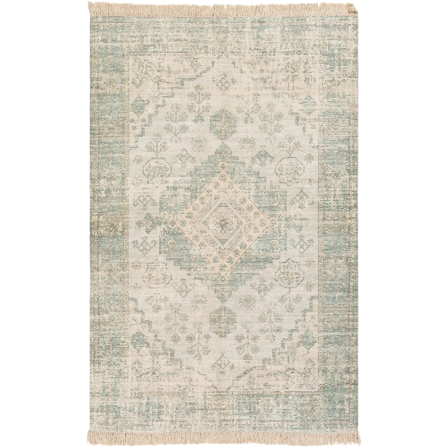 Artistic Weavers Barack Distressed Medallion Handmade Cotton Area Rug 3 Artistic Weavers Barack Distressed Medallion Handmade Cotton Area Rug - Image 3
