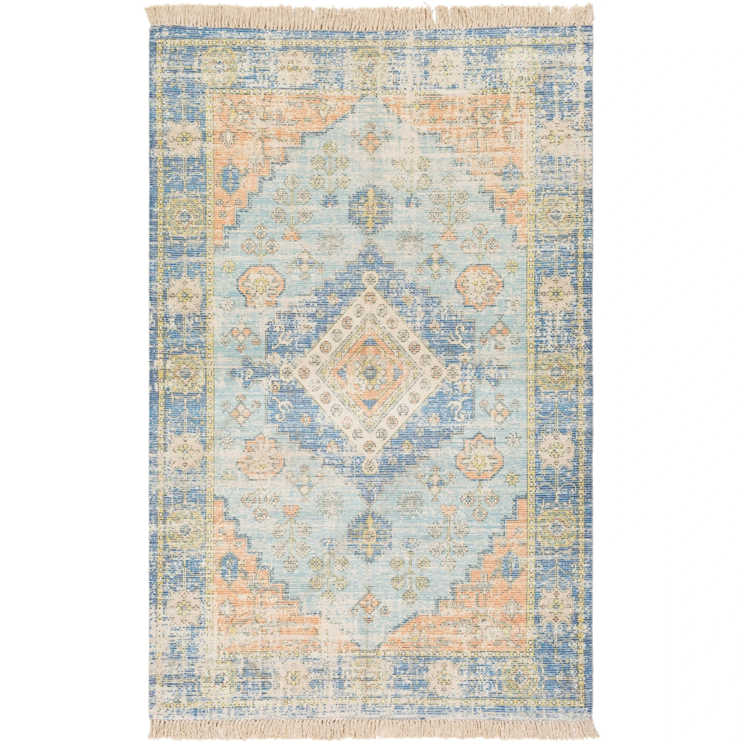 Artistic Weavers Barack Distressed Medallion Handmade Cotton Area Rug 6 Artistic Weavers Barack Distressed Medallion Handmade Cotton Area Rug - Image 6