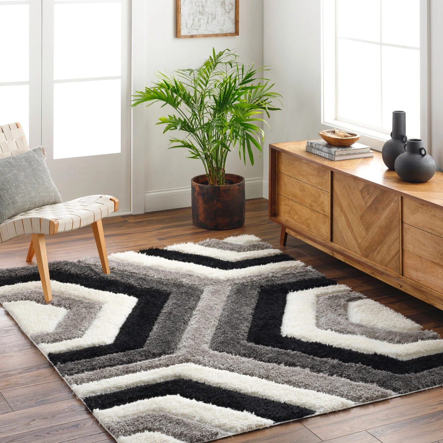 Artistic Weavers Bologna Block Geometric Plush Area Rug 2 Artistic Weavers Bologna Block Geometric Plush Area Rug - Image 2