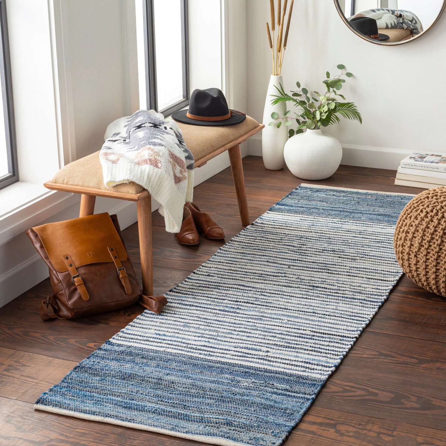 Artistic Weavers Carabello Handmade Casual Denim Stripe Area Rug 7 Artistic Weavers Carabello Handmade Casual Denim Stripe Area Rug - Image 7