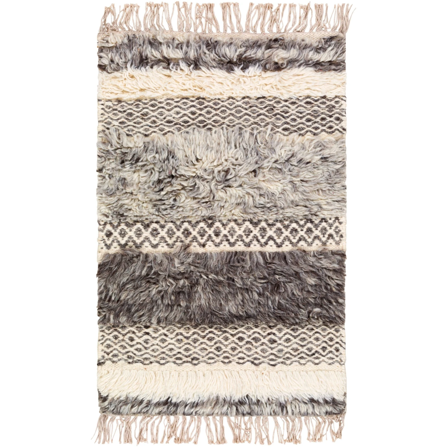 Artistic Weavers Celestun Handmade Farmhouse High-Low Wool Shag Area Rug 3 Artistic Weavers Celestun Handmade Farmhouse High-Low Wool Shag Area Rug - Image 3