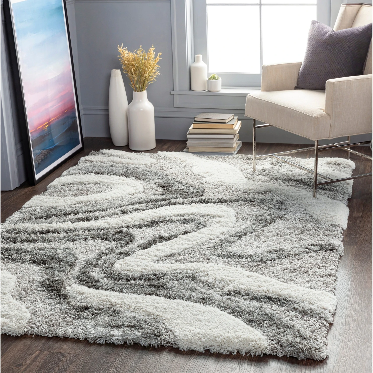 Artistic Weavers Corinne Modern Swirl Plush Shag Area Rug 6 Artistic Weavers Corinne Modern Swirl Plush Shag Area Rug - Image 6