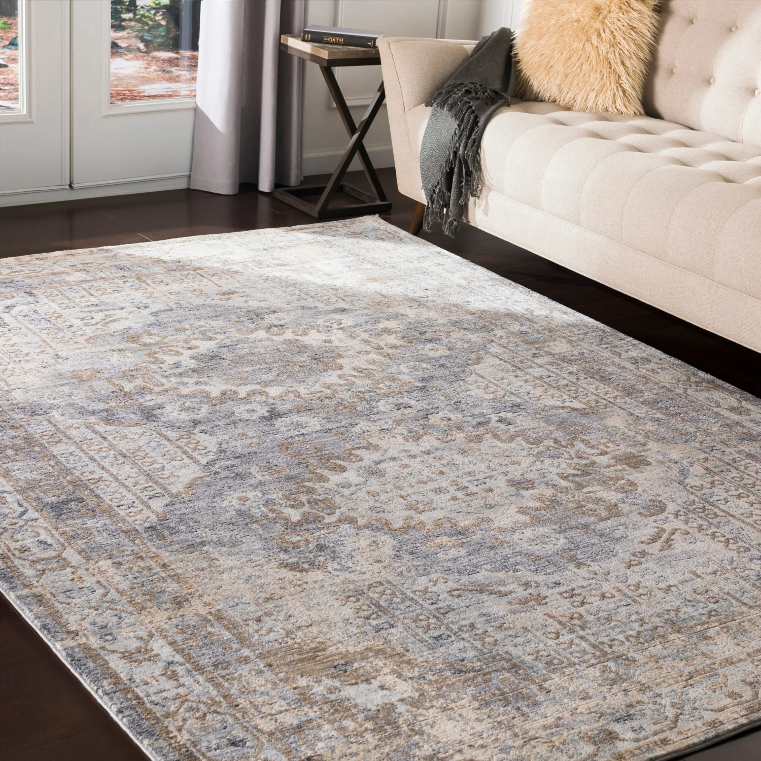 Artistic Weavers Delora Distressed Persian Grey Area Rug 2 Artistic Weavers Delora Distressed Persian Grey Area Rug - Image 2