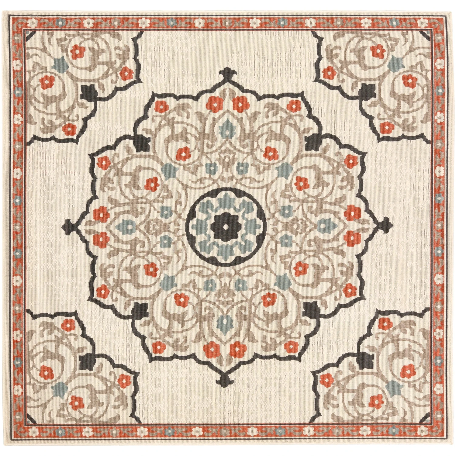 Artistic Weavers Erminio Medallion Indoor/ Outdoor Area Rug - 7'3" Square 3 Artistic Weavers Erminio Medallion Indoor/ Outdoor Area Rug - 7'3" Square - Image 3