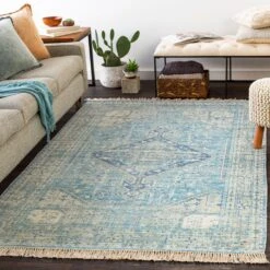 Artistic Weavers Evans Distressed Medallion Handmade Cotton Area Rug -Artistic Weavers Evans Handmade Distressed Medallion Cotton Area Rug 4