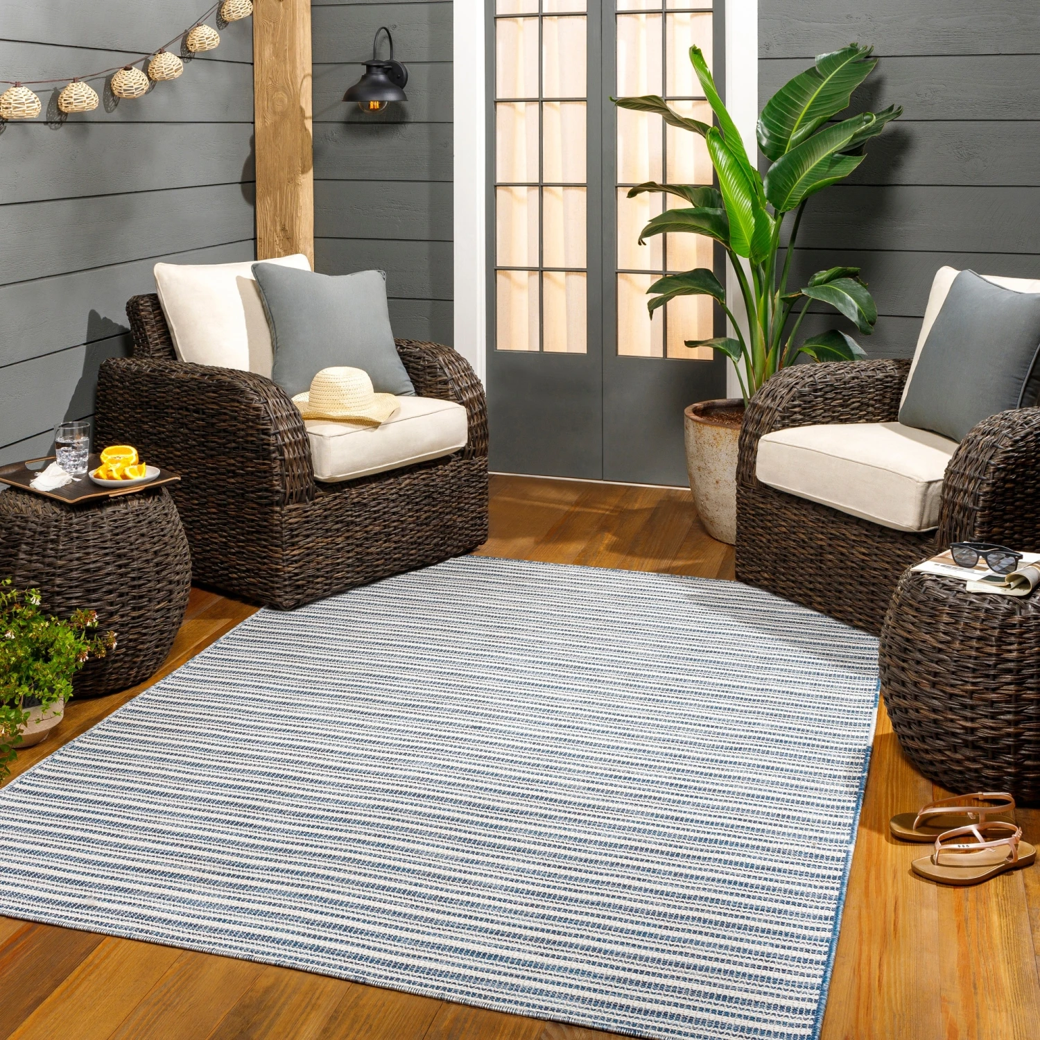 Artistic Weavers Hampton Indoor/ Outdoor Classic Striped Area Rug 2 Artistic Weavers Hampton Indoor/ Outdoor Classic Striped Area Rug - Image 2