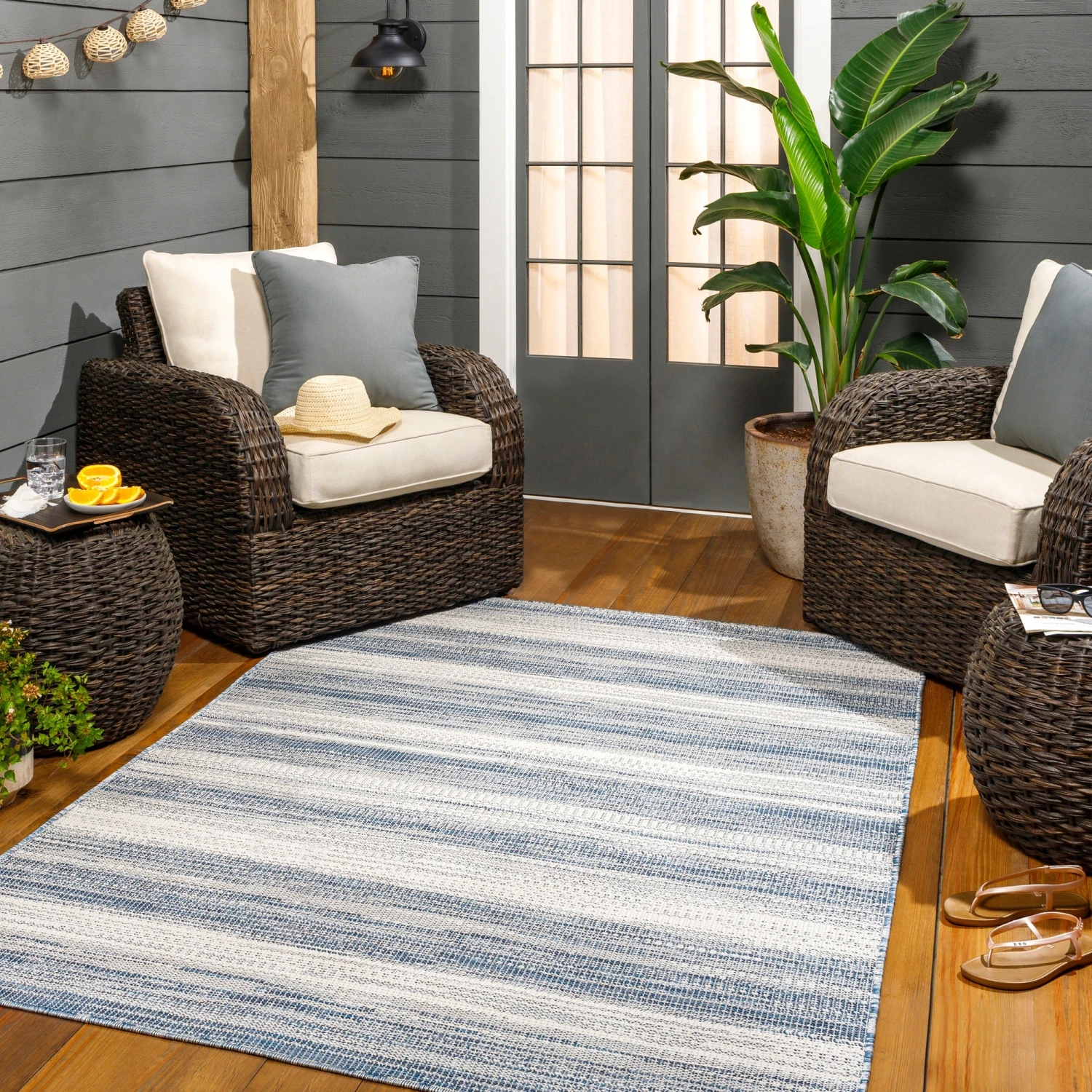 Artistic Weavers Hampton Indoor/ Outdoor Ombre Striped Area Rug 2 Artistic Weavers Hampton Indoor/ Outdoor Ombre Striped Area Rug - Image 2
