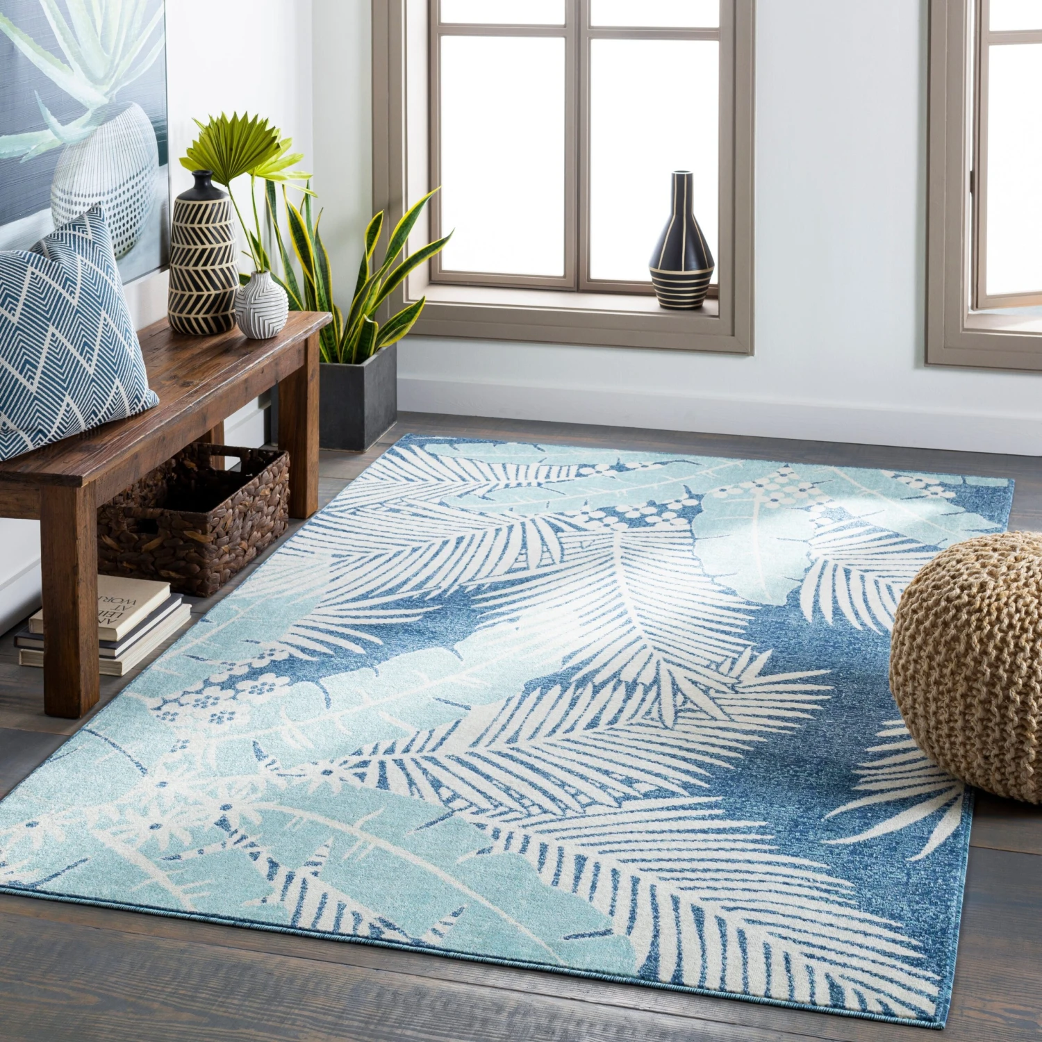 Artistic Weavers Healani Indoor/Outdoor Tropical Blue Area Rug 1 Artistic Weavers Healani Indoor/Outdoor Tropical Blue Area Rug