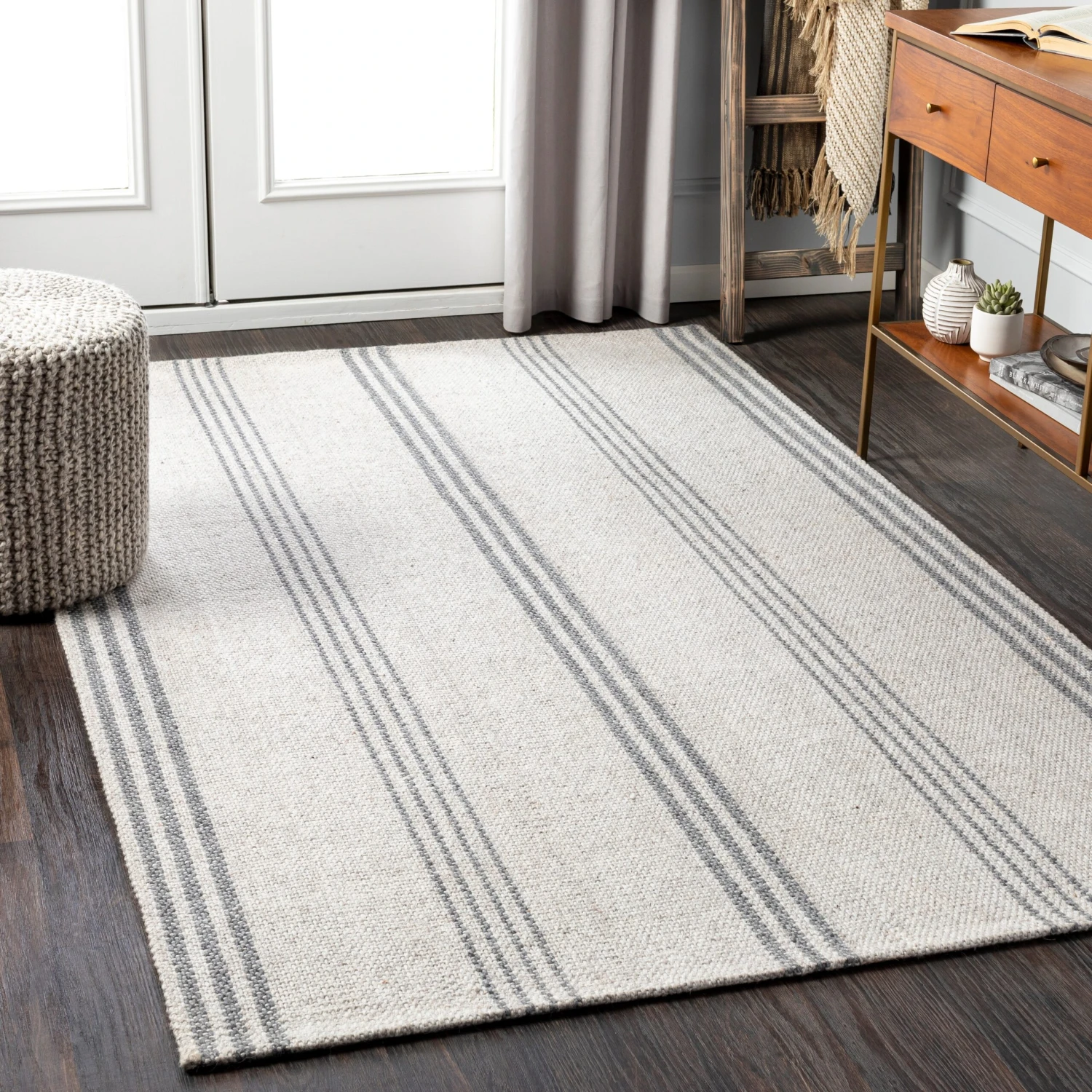 Artistic Weavers Jayia Handmade Cottage Striped Wool & Viscose Area Rug 1 Artistic Weavers Jayia Handmade Cottage Striped Wool & Viscose Area Rug