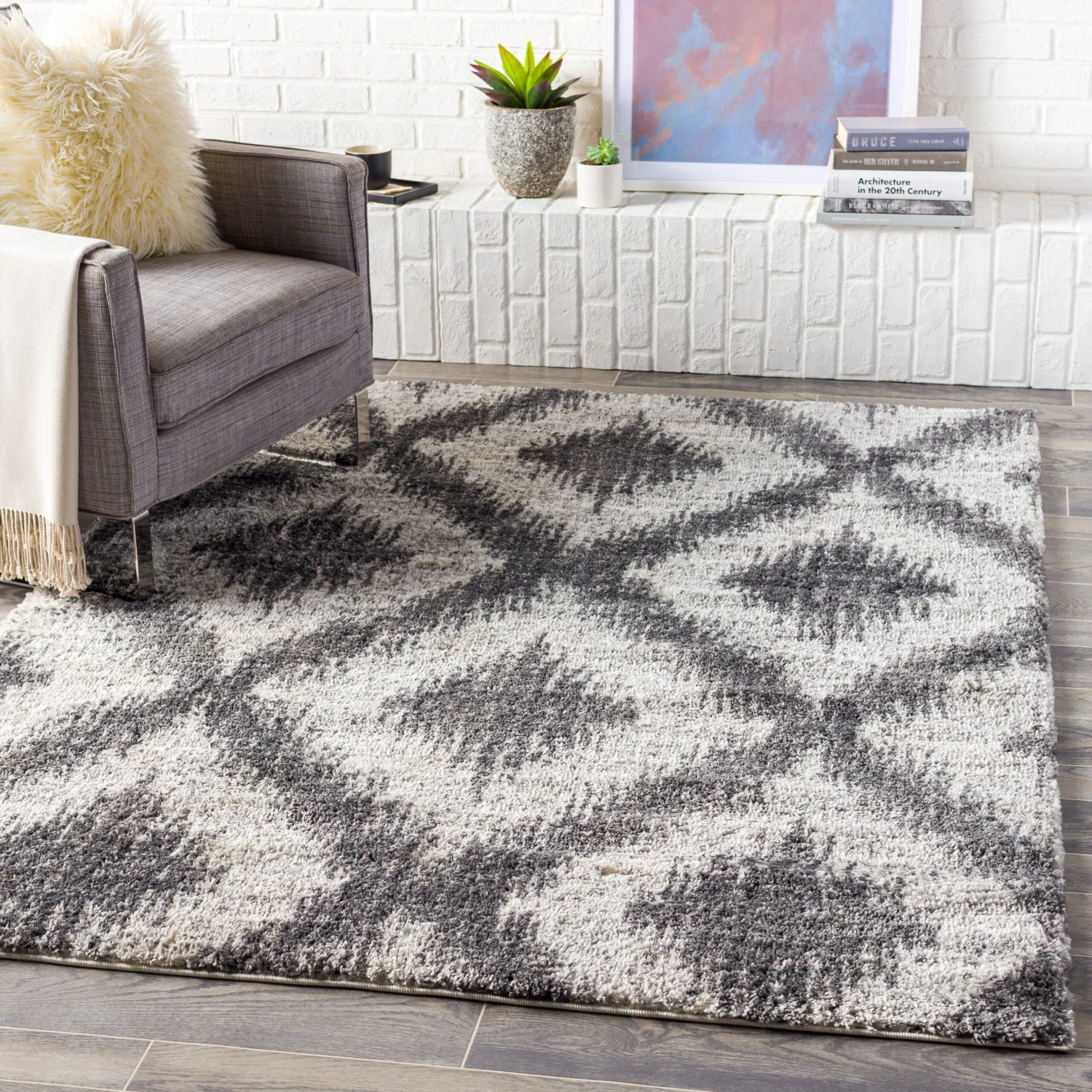 Artistic Weavers Kumi Plush Geometric Diamond Area Rug 2 Artistic Weavers Kumi Plush Geometric Diamond Area Rug - Image 2