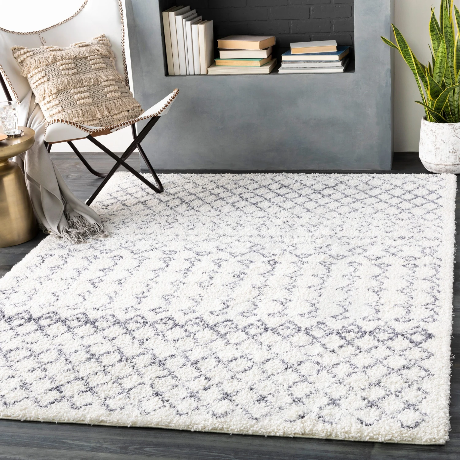 Artistic Weavers Liane Bohemian Trellis Shag Area Rug 2 Artistic Weavers Liane Bohemian Trellis Shag Area Rug - Image 2