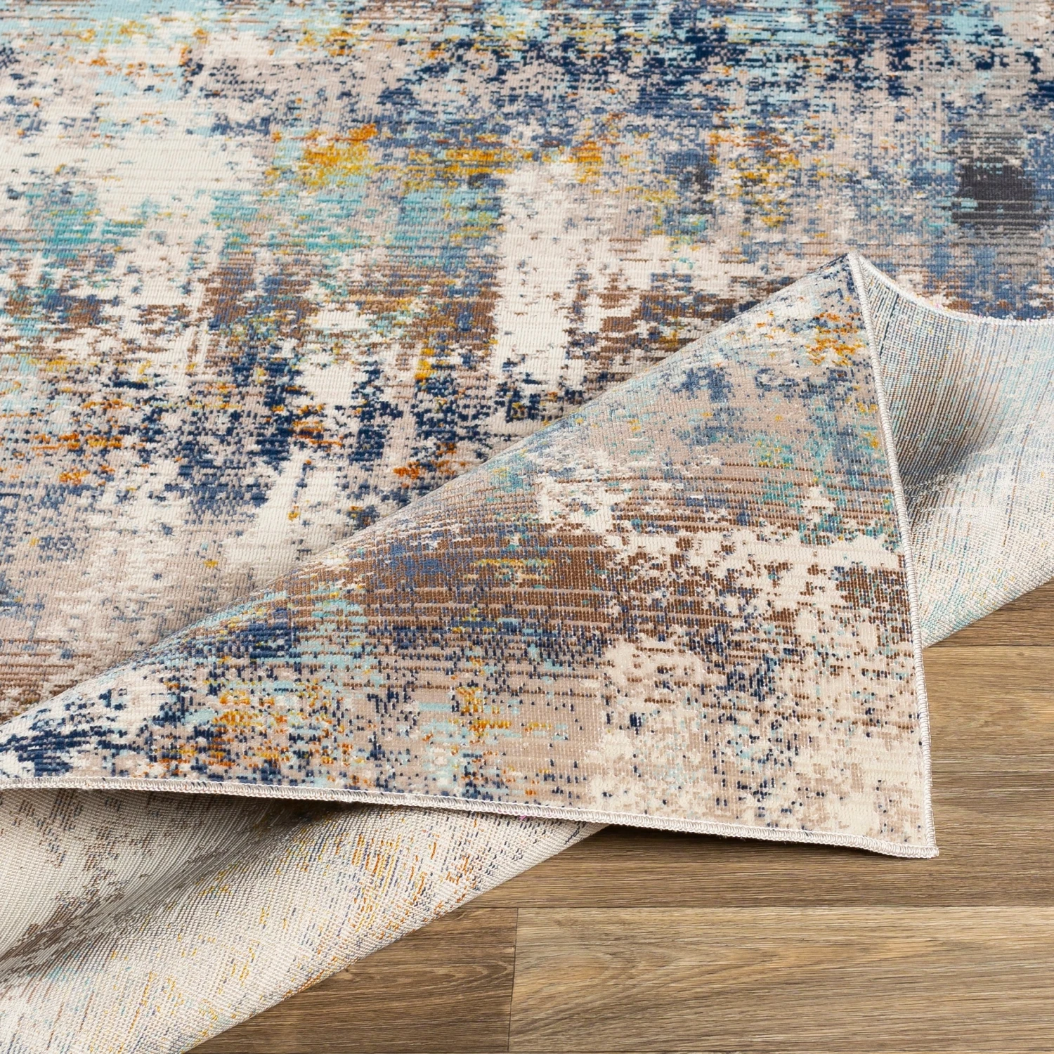 Artistic Weavers Micah Modern Rust, Navy, And Aqua Abstract Area Rug 6 Artistic Weavers Micah Modern Rust, Navy, And Aqua Abstract Area Rug - Image 6