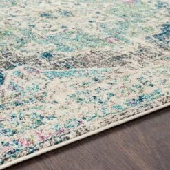 Artistic Weavers Mirvet Vintage Distressed Medallion Area Rug -Artistic Weavers Mirvet Teal 26 Navy Vintage Distressed Medallion Area Rug 3