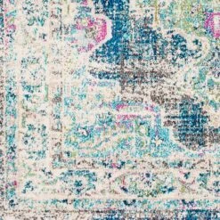 Artistic Weavers Mirvet Vintage Distressed Medallion Area Rug -Artistic Weavers Mirvet Teal 26 Navy Vintage Distressed Medallion Area Rug 6