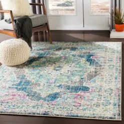 Artistic Weavers Mirvet Vintage Distressed Medallion Area Rug -Artistic Weavers Mirvet Vintage Distressed Medallion Area Rug 1