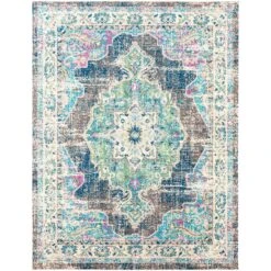 Artistic Weavers Mirvet Vintage Distressed Medallion Area Rug -Artistic Weavers Mirvet Vintage Distressed Medallion Area Rug 2