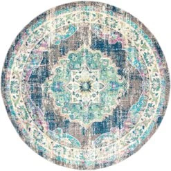Artistic Weavers Mirvet Vintage Distressed Medallion Area Rug -Artistic Weavers Mirvet Vintage Distressed Medallion Area Rug 8