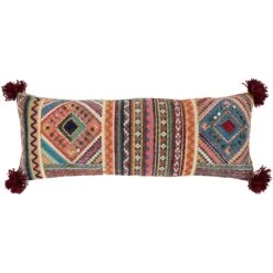 Artistic Weavers Nthanda Traditional Coral Throw Pillow 30 Inch X 12 Inch