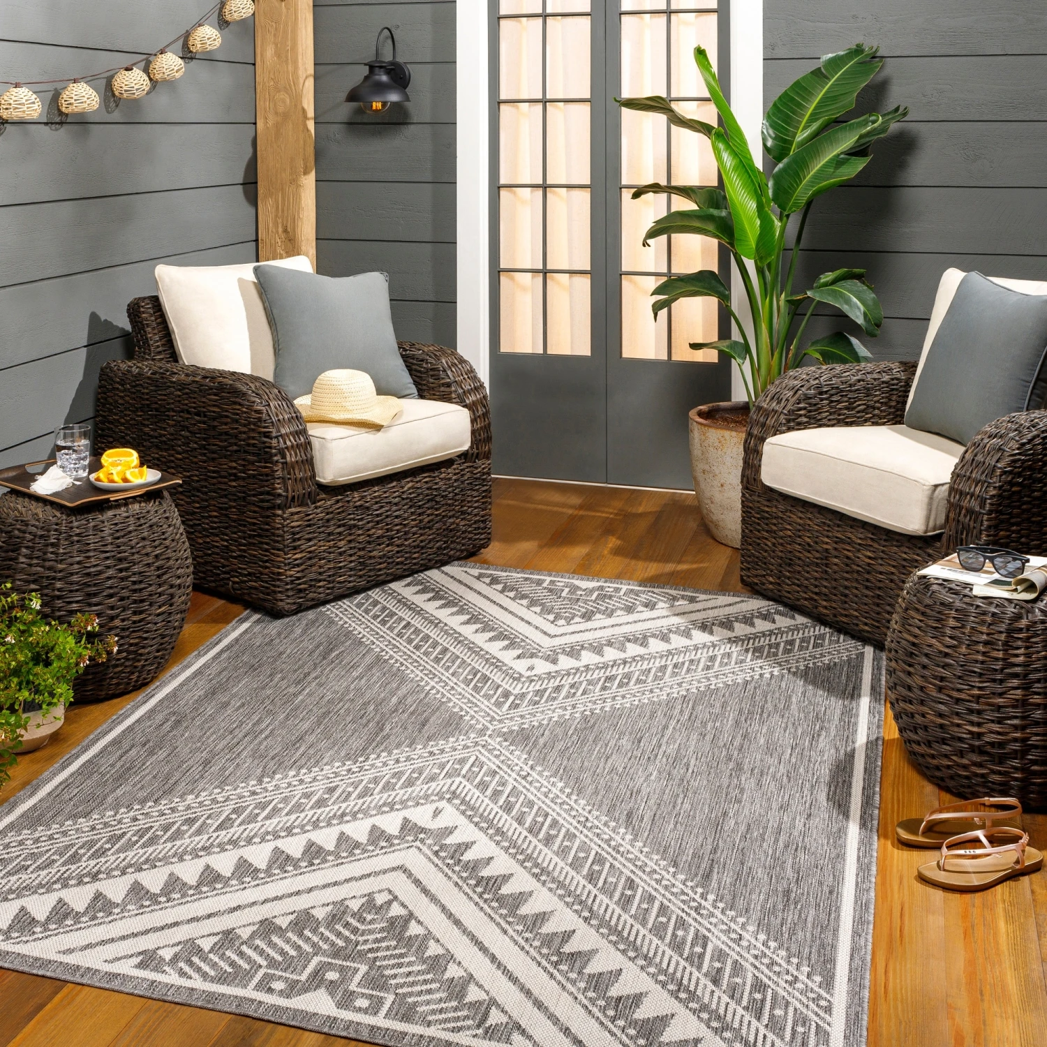 Artistic Weavers Searia Indoor/ Outdoor Boho Diamond Area Rug 2 Artistic Weavers Searia Indoor/ Outdoor Boho Diamond Area Rug - Image 2