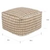 Artistic Weavers Striped Alta Square Jute/Cotton Pouf (20 X 20 X 12)