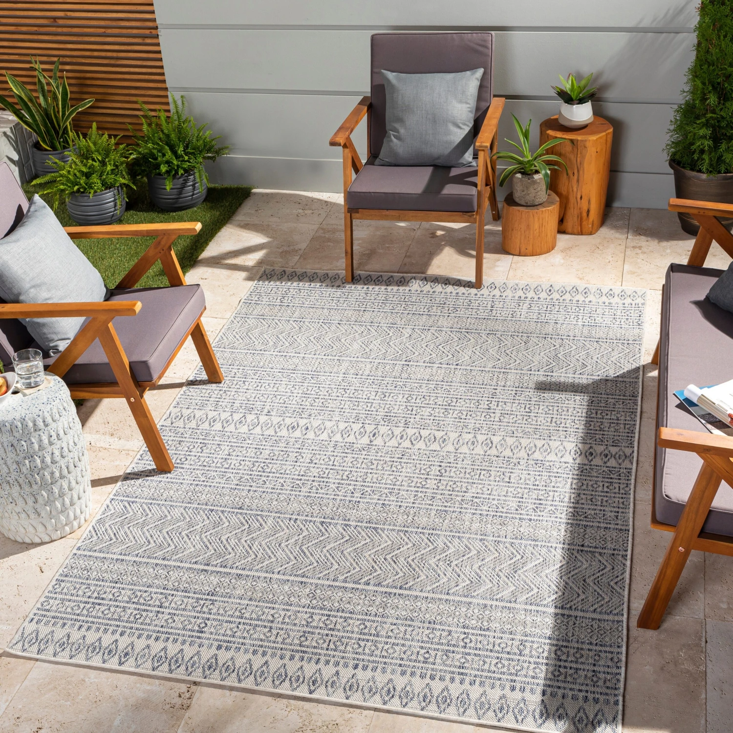 Artistic Weavers Cintia Indoor/ Outdoor Bohemian Stripe Area Rug 8 Artistic Weavers Cintia Indoor/ Outdoor Bohemian Stripe Area Rug - Image 8