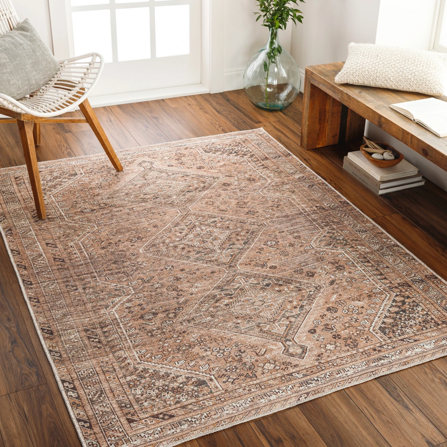 Artistic Weavers Verninac Distressed Medallion Printed Washable Rug 17 Artistic Weavers Verninac Distressed Medallion Printed Washable Rug - Image 17