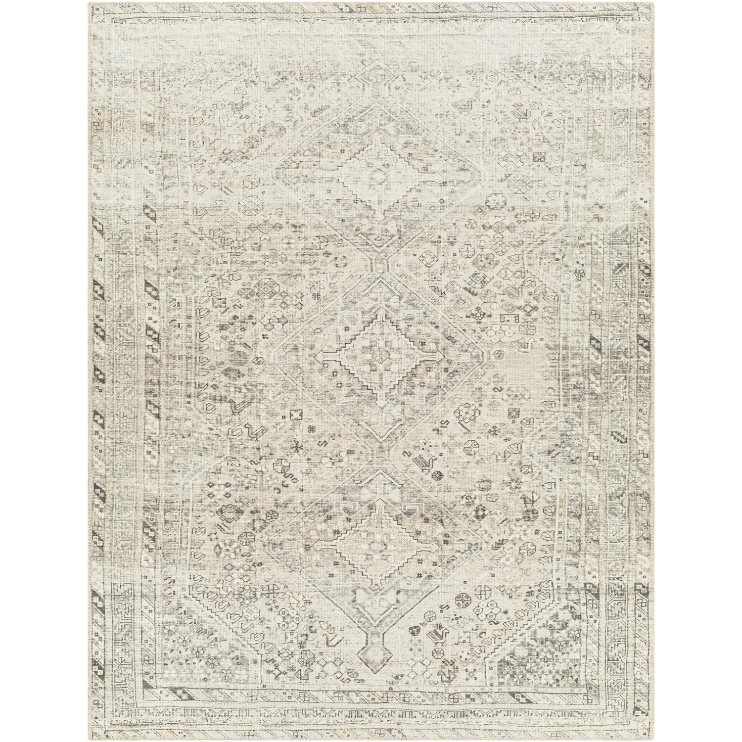 Artistic Weavers Verninac Distressed Medallion Printed Washable Rug 3 Artistic Weavers Verninac Distressed Medallion Printed Washable Rug - Image 3